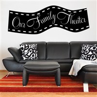 Our family theater - Vinyl Wall Decal - Wall Quote - Wall Decor