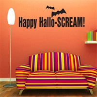 Happy Hallo-Scream! - Vinyl Wall Decal - Wall Quote - Wall Decor