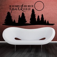 One old camper lives here with the spark of his life - Vinyl Wall Decal - Wall Quote - Wall Decor