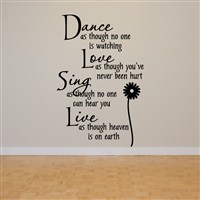 Dance Love Sing Live - Vinyl Wall Decal - Wall Quote - Wall Decor