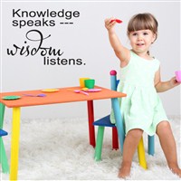 Knowledge speaks… wisdom listens - Vinyl Wall Decal - Wall Quote - Wall Decor