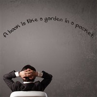 A book is like a garden in a pocket. - Vinyl Wall Decal - Wall Quote - Wall Decor