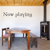 Now playing - Vinyl Wall Decal - Wall Quote - Wall Decor