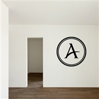 Circle Frame Monogram - A - Vinyl Wall Decal - Wall Quote - Wall Decor