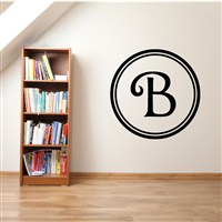 Circle Frame Monogram - B - Vinyl Wall Decal - Wall Quote - Wall Decor