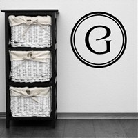 Circle Frame Monogram - G - Vinyl Wall Decal - Wall Quote - Wall Decor