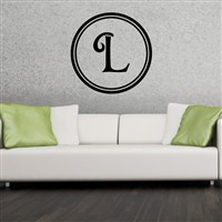 Circle Frame Monogram - L - Vinyl Wall Decal - Wall Quote - Wall Decor