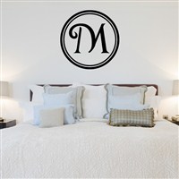 Circle Frame Monogram - M - Vinyl Wall Decal - Wall Quote - Wall Decor