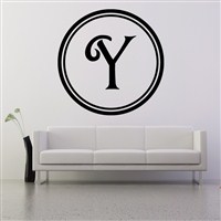 Circle Frame Monogram - Y - Vinyl Wall Decal - Wall Quote - Wall Decor