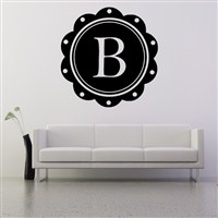 Petal Frame Monogram - B - Vinyl Wall Decal - Wall Quote - Wall Decor