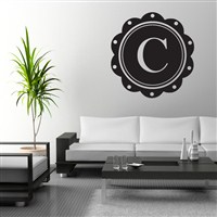 Petal Frame Monogram - C - Vinyl Wall Decal - Wall Quote - Wall Decor