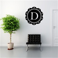 Petal Frame Monogram - D - Vinyl Wall Decal - Wall Quote - Wall Decor