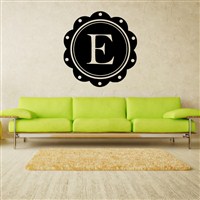 Petal Frame Monogram - E - Vinyl Wall Decal - Wall Quote - Wall Decor