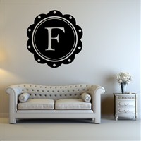 Petal Frame Monogram - F - Vinyl Wall Decal - Wall Quote - Wall Decor