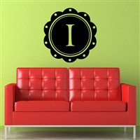 Petal Frame Monogram - I - Vinyl Wall Decal - Wall Quote - Wall Decor