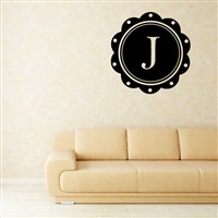 Petal Frame Monogram - J - Vinyl Wall Decal - Wall Quote - Wall Decor