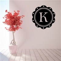 Petal Frame Monogram - K - Vinyl Wall Decal - Wall Quote - Wall Decor