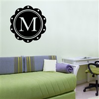 Petal Frame Monogram - M - Vinyl Wall Decal - Wall Quote - Wall Decor