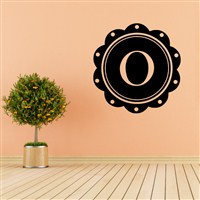 Petal Frame Monogram - O - Vinyl Wall Decal - Wall Quote - Wall Decor