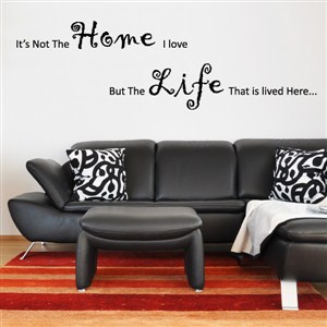 It's not the home I love but the life that is lived here…