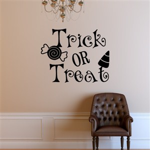 Trick or treat - Vinyl Wall Decal - Wall Quote - Wall Decor
