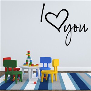 I heart you - Vinyl Wall Decal - Wall Quote - Wall Decor