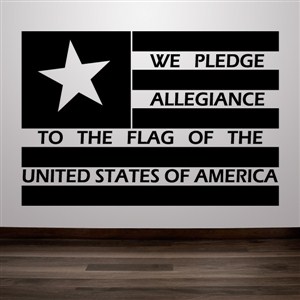 We pledge allegiance to the flag - Vinyl Wall Decal - Wall Quote - Wall Decor