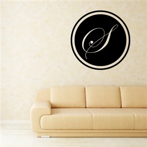 Circle Frame Monogram - S - Vinyl Wall Decal - Wall Quote - Wall Decor
