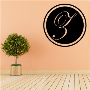 Circle Frame Monogram - Z - Vinyl Wall Decal - Wall Quote - Wall Decor