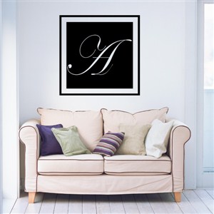 Square Frame Monogram - A - Vinyl Wall Decal - Wall Quote - Wall Decor
