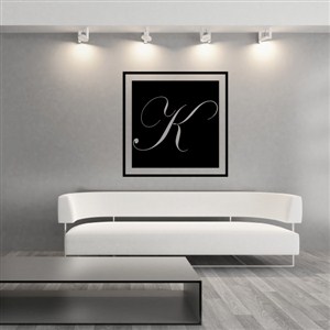 Square Frame Monogram - K - Vinyl Wall Decal - Wall Quote - Wall Decor